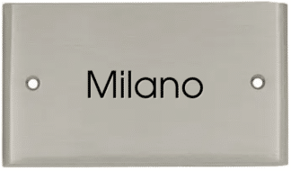 Türschild Messing, vernickelt. Schraublöchern, 123 x 70 mm. Milano