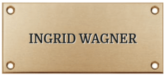 Rechteckiges klassisches Türschild aus Messing matt Modell Copenhagen mit 4 Schraublöchern