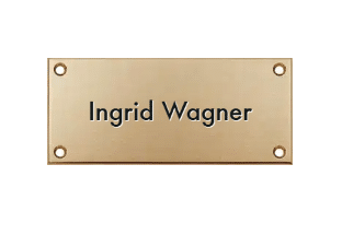 Rechteckiges klassisches Türschild aus Messing matt Modell Copenhagen mit 4 Schraublöchern