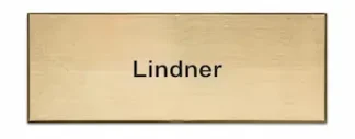 Mittelgroßes Namensschild Redondo I aus mattem Messing, 135x55 mm, selbstklebend