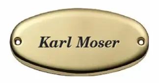 Messingschild mit Gravur – gebürstetes Türschild, 120 x 60 mm. inkl. Gravur. Oslo