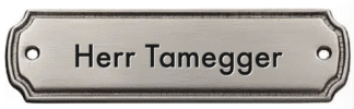 Turschild Messing, vernickelt. 155 x 45 mm. inkl. Gravur. Berlin