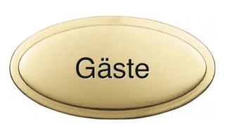 Türschild Messing, poliert. 145 x 73 mm. inkl. Gravur. Ottawa