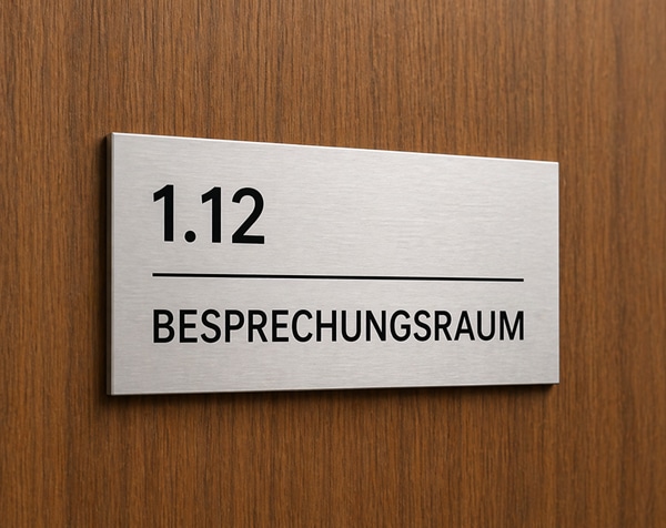 Zimmernummernschild für Besprechungsraum an Bürotür